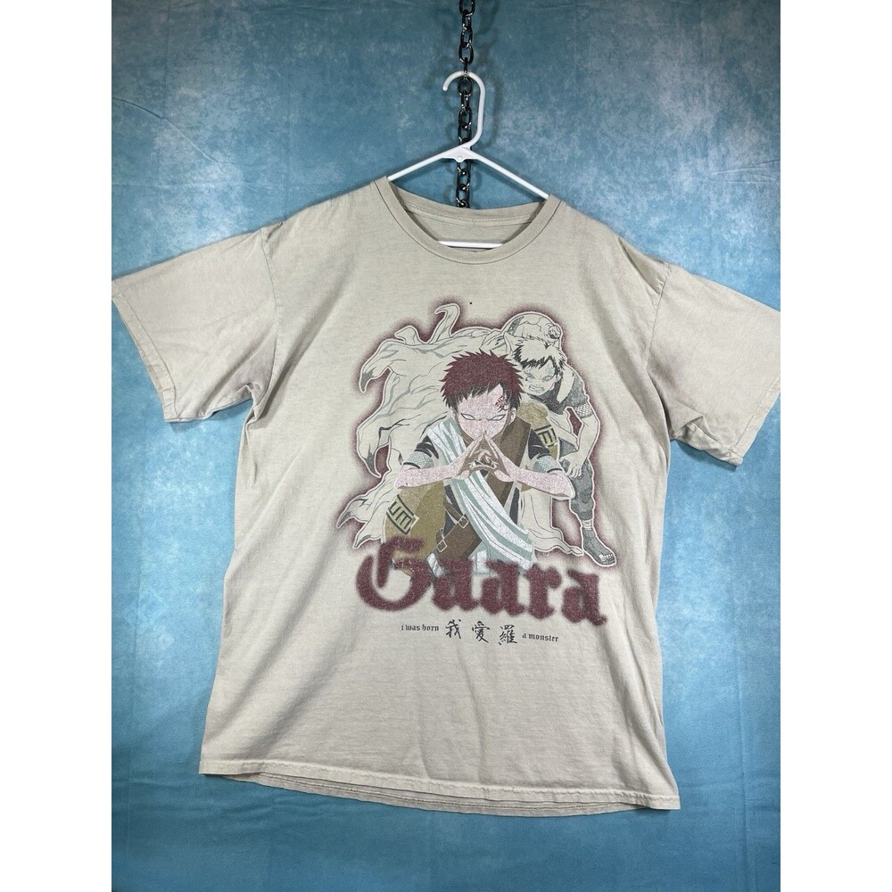 Y2K VTG Gaara Naruto Anime Graphic Men's Short Sleeve T-Shirt XL